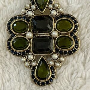 Vintage Monet Green and Blue Statement Necklace